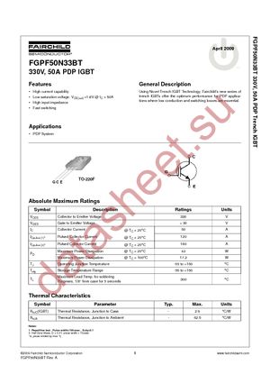 FGPF50N33BTTU datasheet  